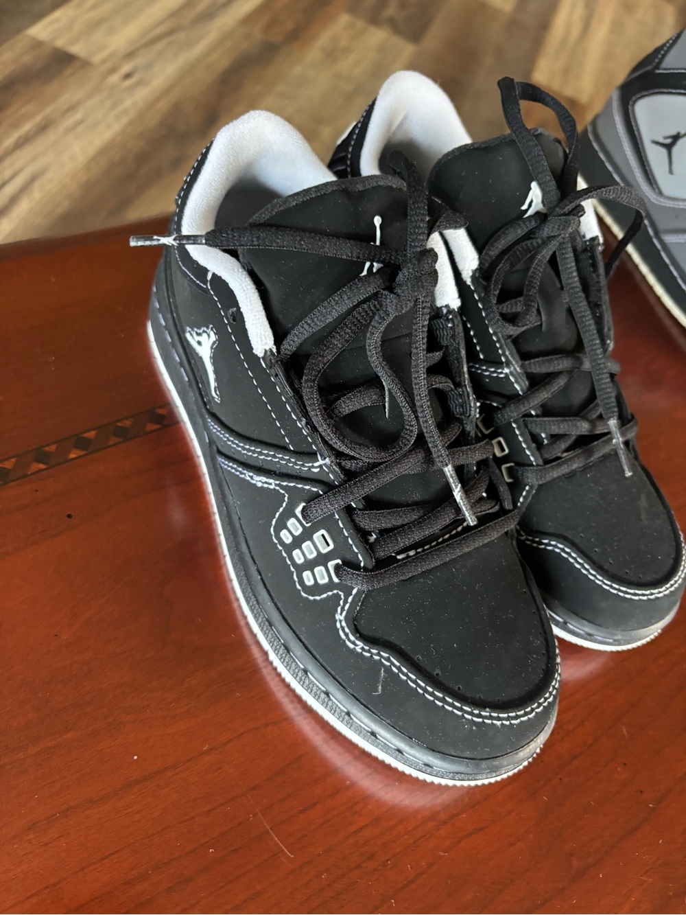 Jordan Kids Black and White Mid-Top Sneakers